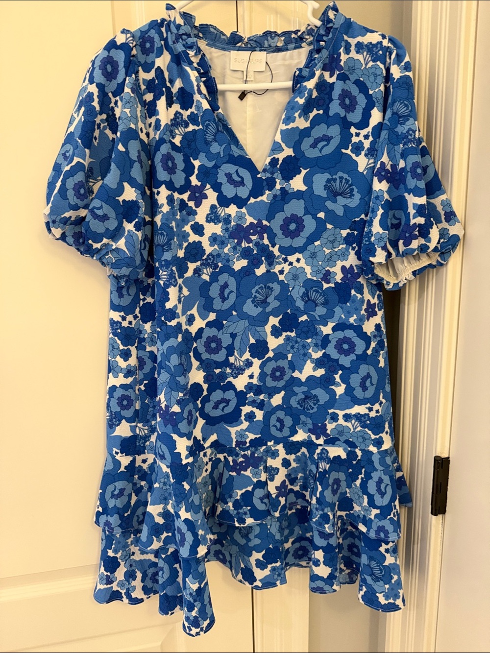 Sugarlips Blue and White Floral Mini Dress